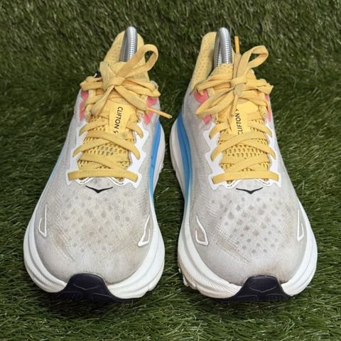 Hoka Clifton 9 Womens Size 7.5 B White Blue Yellow Running Shoes 1127896 photo 2
