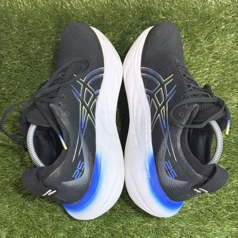 Asics Gel-Nimbus 25 Mens Size 9.5 Black Blue Yellow Running Shoes 1011B547 photo 5