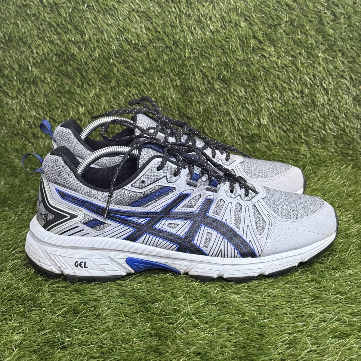 Asics Gel-Venture 7 Mens Size 11 4E Extra Wide Gray Blue Trail Shoes 1011A891