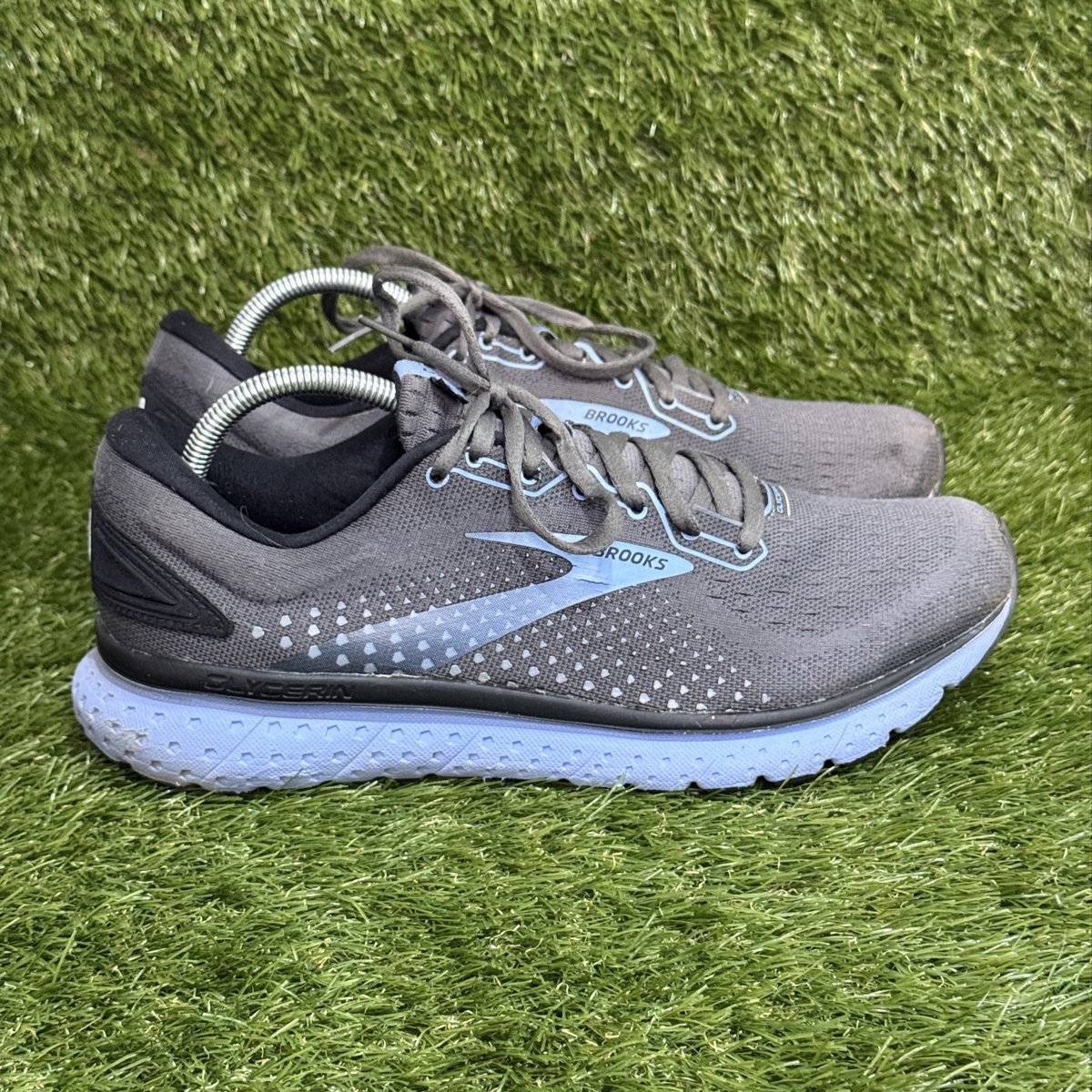 Brooks Glycerin 18 Womens Size 12 B Gray Blue Running Shoes 1203171B