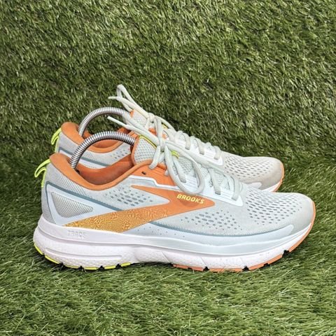 Brooks Trace 3 Womens Size 11 B White Orange Lime Running Shoes 1204011B