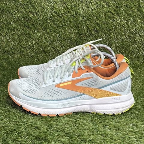 Brooks Trace 3 Womens Size 11 B White Orange Lime Running Shoes 1204011B photo 3