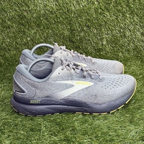 Brooks Ghost 16 Mens Size 10 2E Wide Gray Yellow Running Shoes 1104182E photo 1