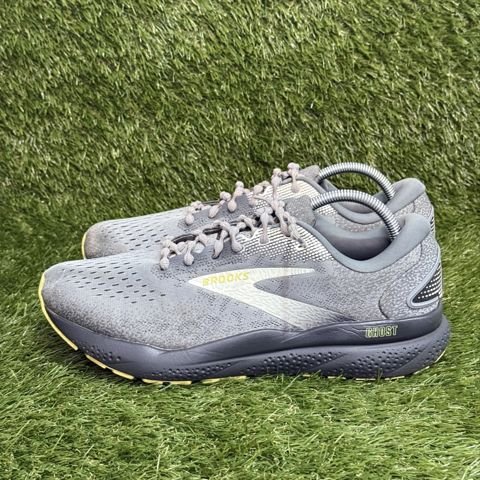 Brooks Ghost 16 Mens Size 10 2E Wide Gray Yellow Running Shoes 1104182E photo 3