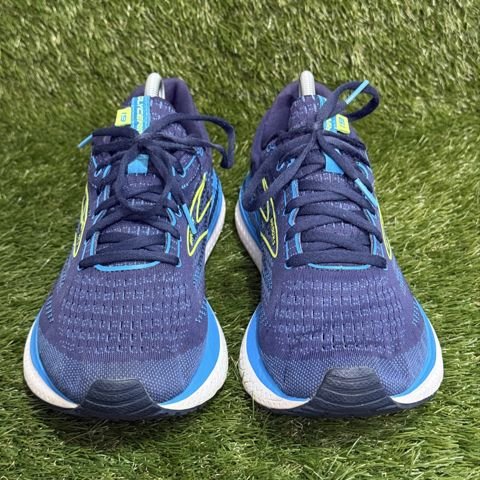 Brooks Glycerin GTS 19 Mens Size 10 D Navy Blue Yellow Running Shoes 1103571D photo 2