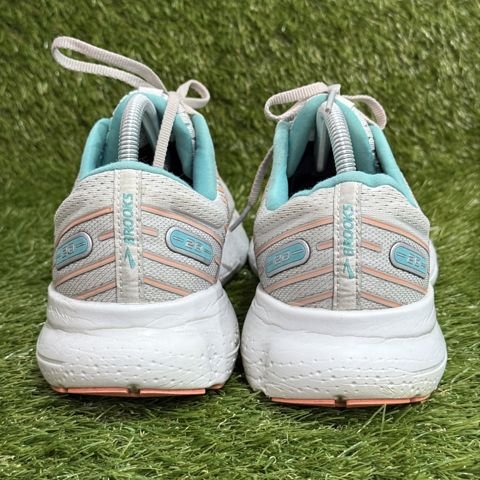 Brooks Glycerin 20 Womens Size 11 B White Aqua Peach Running Shoes 1203691B photo 4