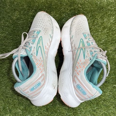 Brooks Glycerin 20 Womens Size 11 B White Aqua Peach Running Shoes 1203691B photo 5