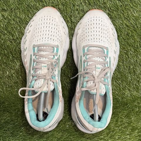 Brooks Glycerin 20 Womens Size 11 B White Aqua Peach Running Shoes 1203691B photo 6