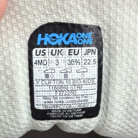Hoka Clifton 10 Big Kids Size 4Y Womens 5.5 White Frost Running Shoes 1168860 photo 8