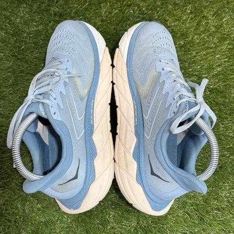 Hoka Arahi 5 Wide Womens Size 7 D Light Blue Peach Stability Running Shoes photo 5