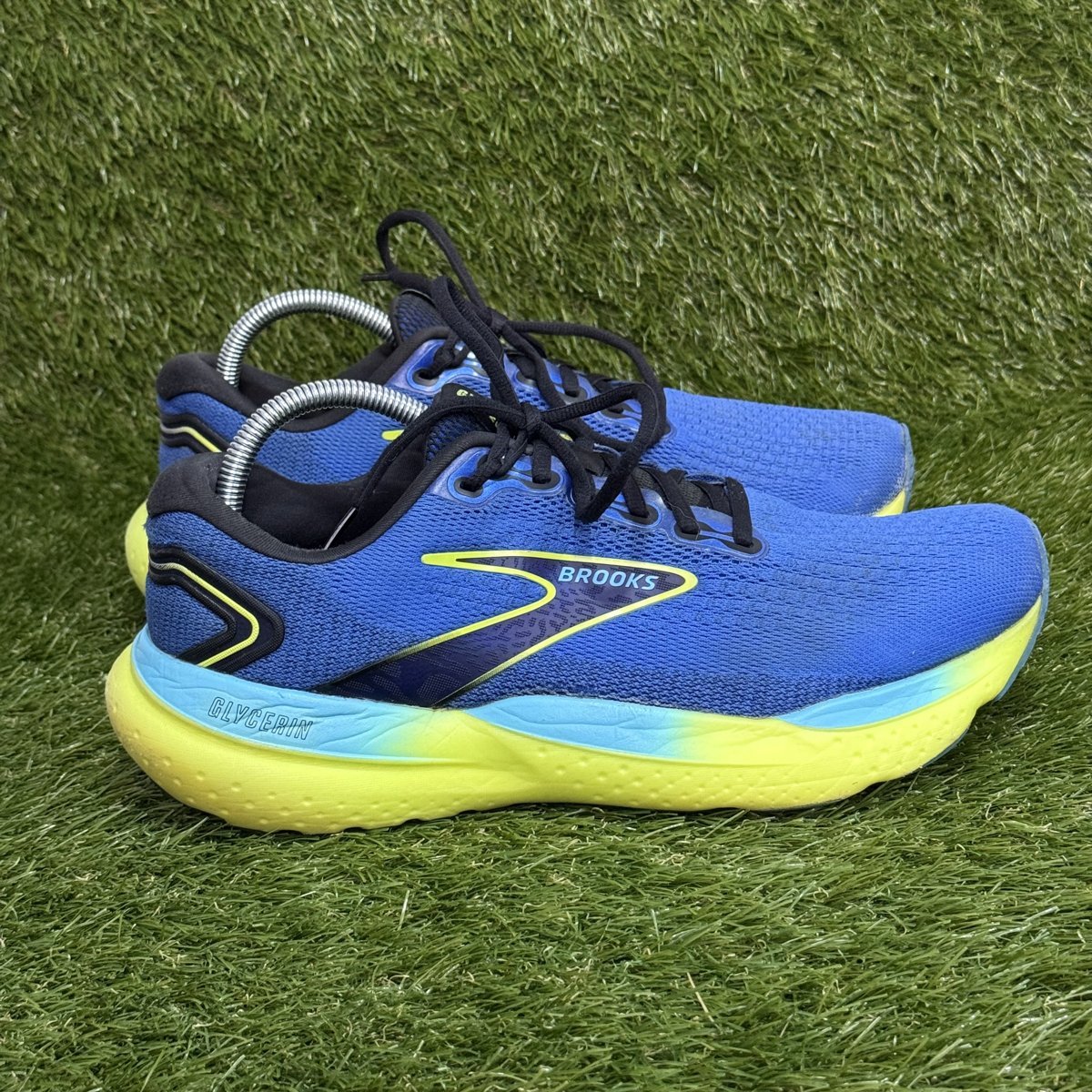 Brooks Glycerin 21 Mens Size 10 D Blue Yellow Cushioned Running Shoes 1104191D