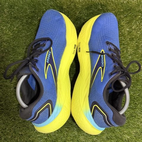 Brooks Glycerin 21 Mens Size 10 D Blue Yellow Cushioned Running Shoes 1104191D photo 5