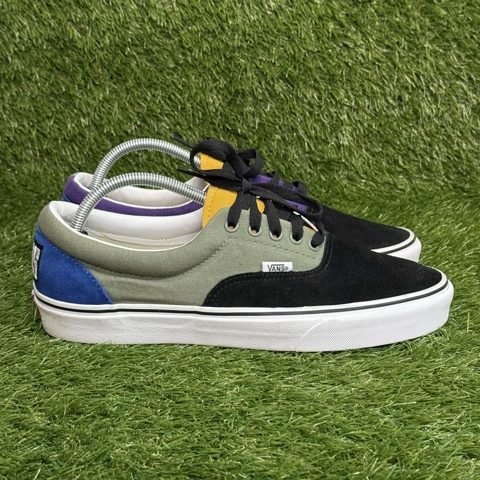 Vans Era Mens Size 10.5 Womens 12 Black Purple Gray Patch Skate Shoes photo 1