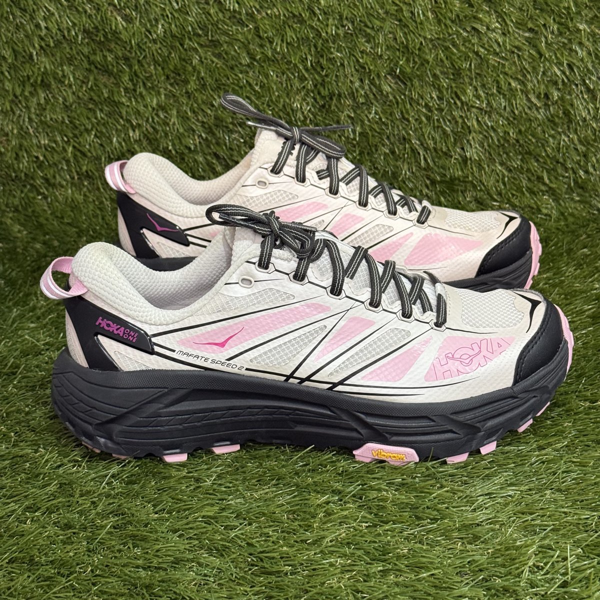 Hoka Mafate Speed 2 Mens 9 Womens 10 White Pink Trail Running Shoes 1126851