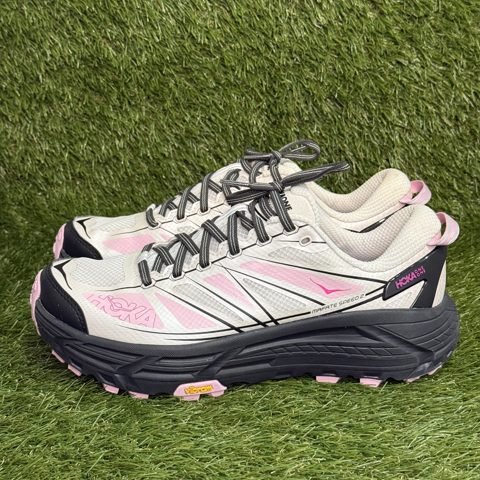 Hoka Mafate Speed 2 Mens 9 Womens 10 White Pink Trail Running Shoes 1126851 photo 3