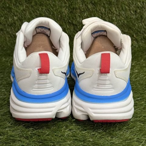 Hoka Bondi 8 Mens Size 9 D White Blue Max Cushion Running Shoes 1123202 NEW photo 4