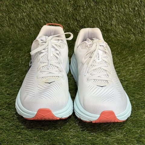 Hoka Rincon 3 Wide Womens Size 10.5 D White Aqua Coral Running Shoes 1121371 photo 2