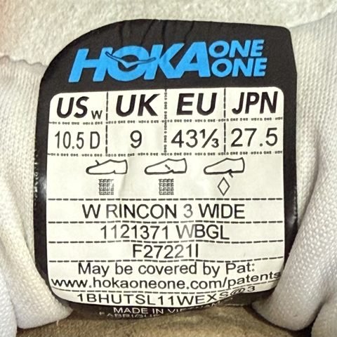 Hoka Rincon 3 Wide Womens Size 10.5 D White Aqua Coral Running Shoes 1121371 photo 8