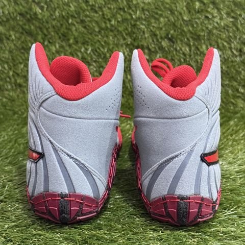 Asics Aggressor 5 Mens Size 8 Gray Classic Red Wrestling Shoes 1081A048 NEW photo 5
