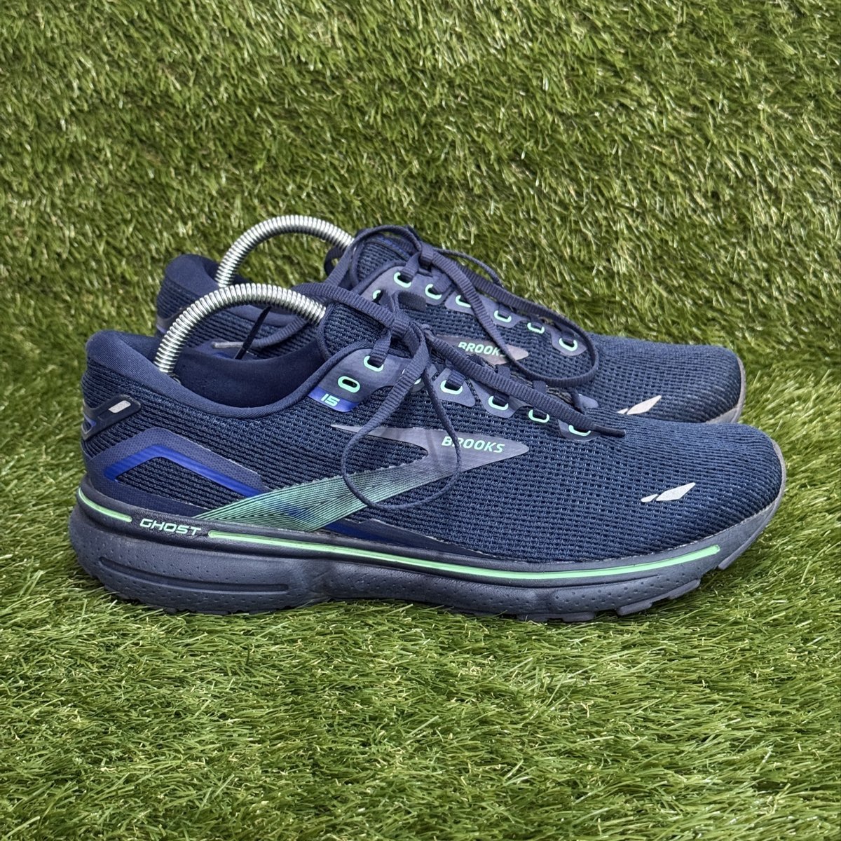 Brooks Ghost 15 Mens Size 10 D Navy Blue Green Running Shoes 1103931D428
