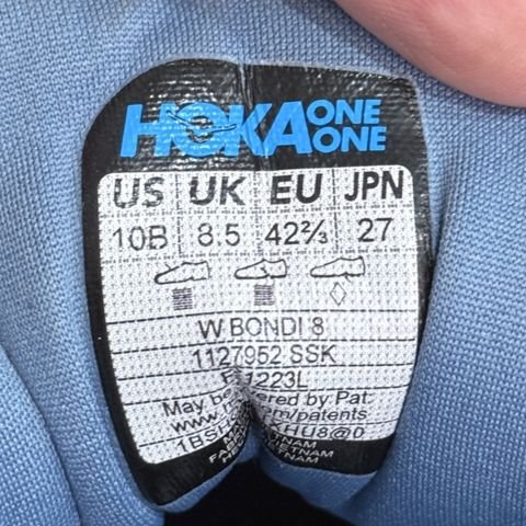 Hoka Bondi 8 Womens Size 10 B Blue Lavender Max Cushion Running Shoes 1127952 photo 8