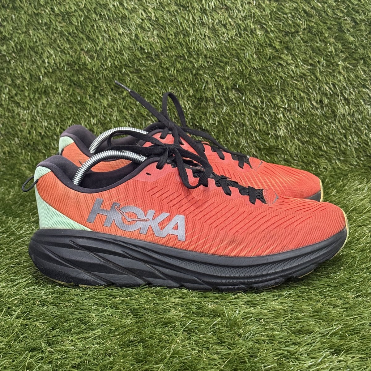 Hoka Rincon 3 Mens Size 11.5 D Red Mint Lightweight Running Shoes 1119395