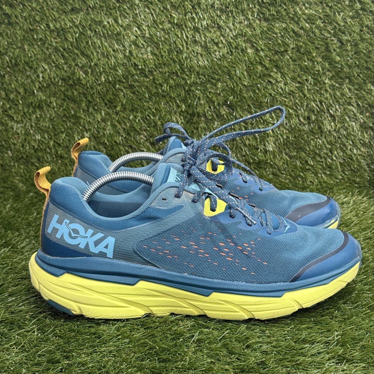 Hoka Challenger ATR 6 Mens Size 11.5 D Blue Yellow Trail Running Shoes 1106510