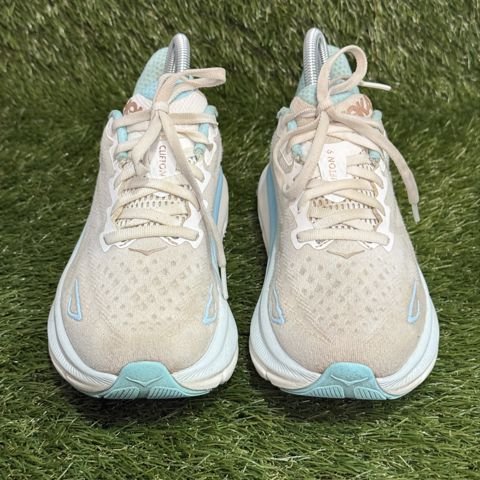 Hoka Clifton 9 Womens Size 6.5 B Cream Aqua Cushioned Running Shoes 1127896 photo 2