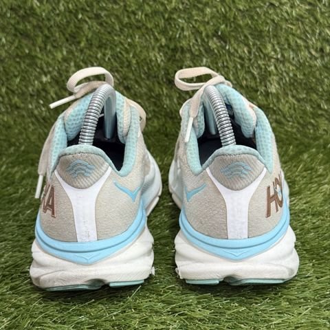 Hoka Clifton 9 Womens Size 6.5 B Cream Aqua Cushioned Running Shoes 1127896 photo 4