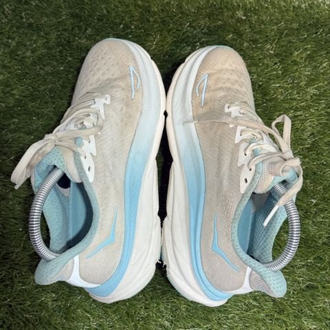 Hoka Clifton 9 Womens Size 6.5 B Cream Aqua Cushioned Running Shoes 1127896 photo 5