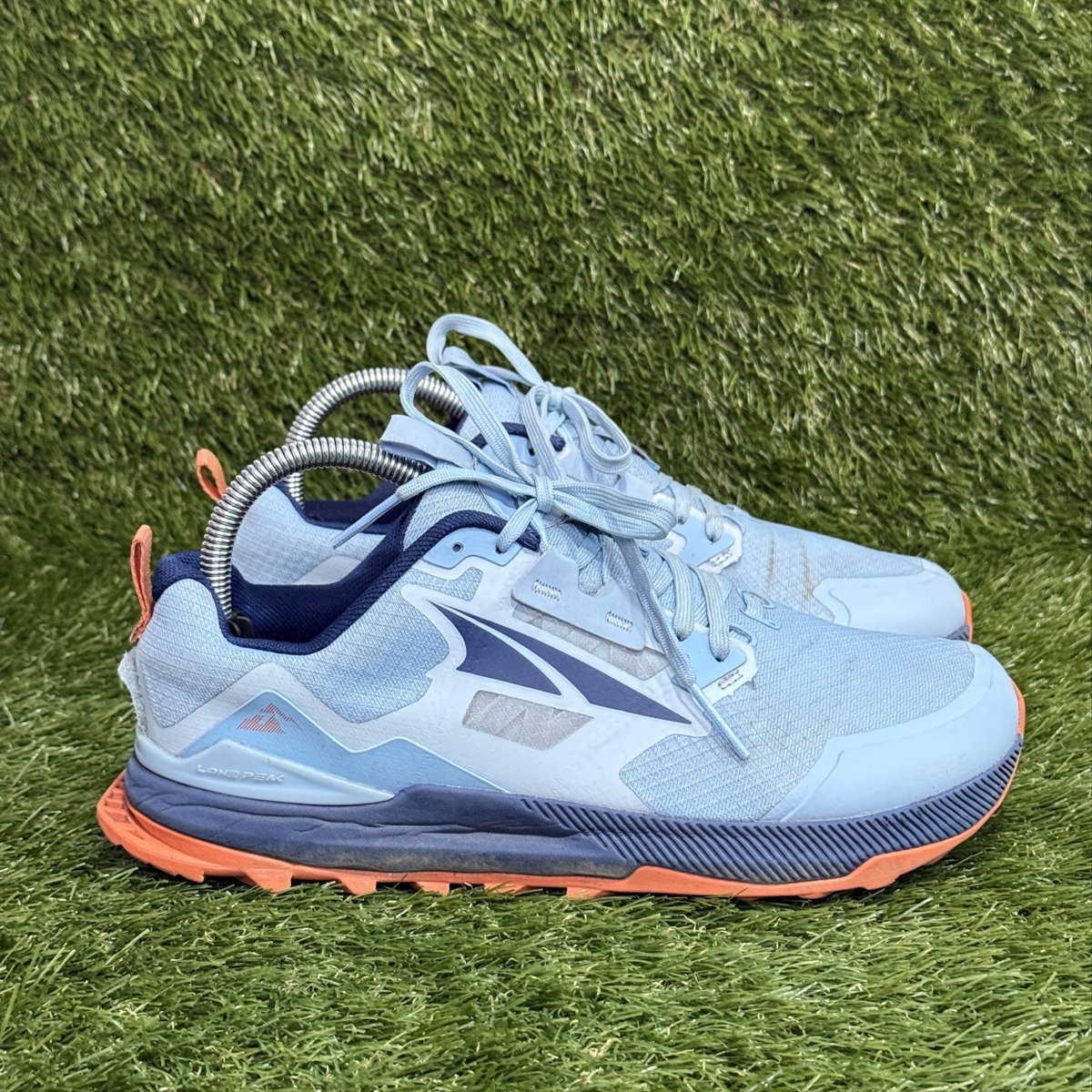 Altra Lone Peak 7 Womens Size 8.5 Light Blue Orange Trail Running Shoes AL0A7R7G