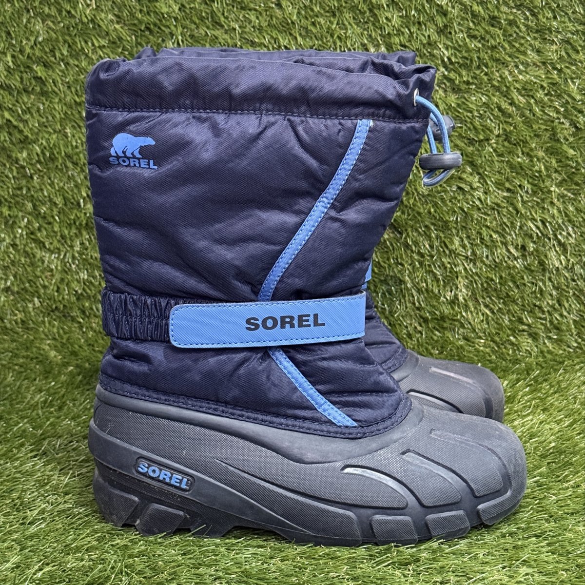 Sorel Youth Flurry Size 5 Navy Blue Waterproof Winter Snow Boots NY1965-464