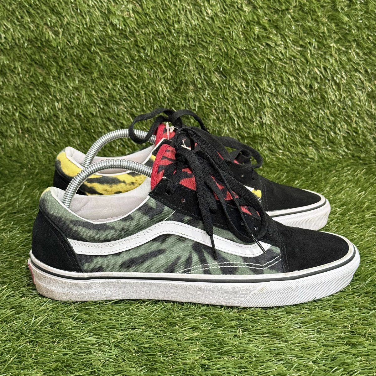 Vans Old Skool Mens Size 10 Tie Dye Black Yellow Green Skate Shoes