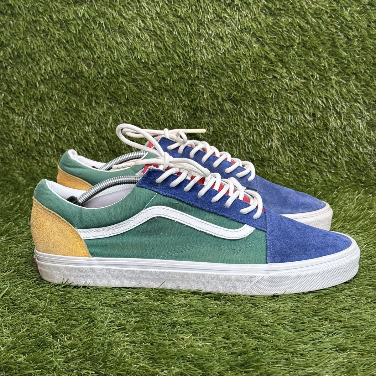 Vans Old Skool Yacht Club Mens Size 13 Blue Green Yellow Suede Skate Shoes