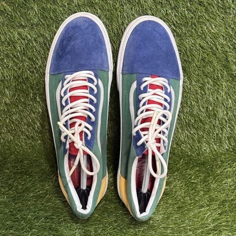 Vans Old Skool Yacht Club Mens Size 13 Blue Green Yellow Suede Skate Shoes photo 6