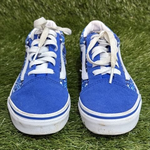 Vans Old Skool Kids Size 1.5 Blue Galaxy Stars Low Top Skate Shoes photo 2