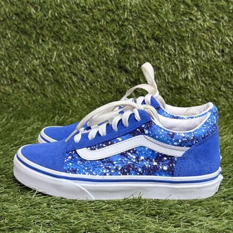 Vans Old Skool Kids Size 1.5 Blue Galaxy Stars Low Top Skate Shoes photo 3
