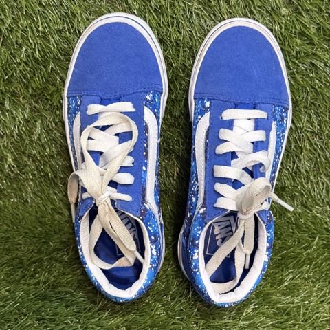 Vans Old Skool Kids Size 1.5 Blue Galaxy Stars Low Top Skate Shoes photo 6