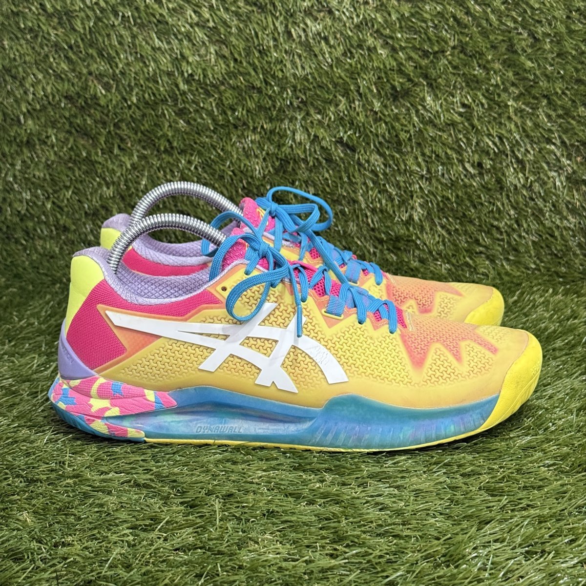 Asics Gel-Resolution 8 Womens Size 9.5 Yellow Pink Tennis Pickleball 1042A219