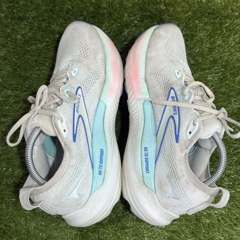 Brooks Glycerin GTS 22 Womens Size 11 B White Aqua Blue Running Shoes 1204351B photo 5