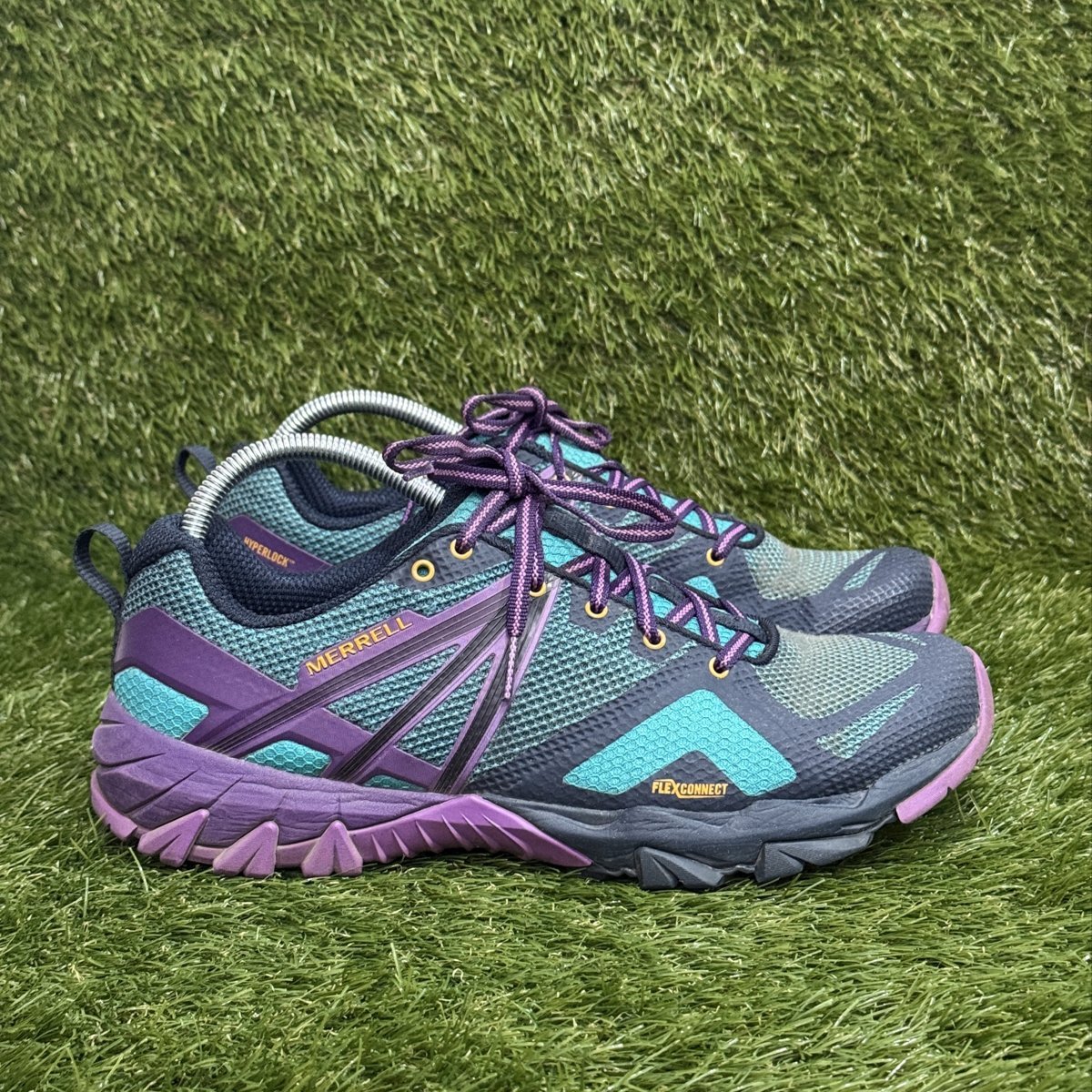 Merrell Womens Size 11 Teal Purple Trail Hiking Shoes FlexConnect J99862