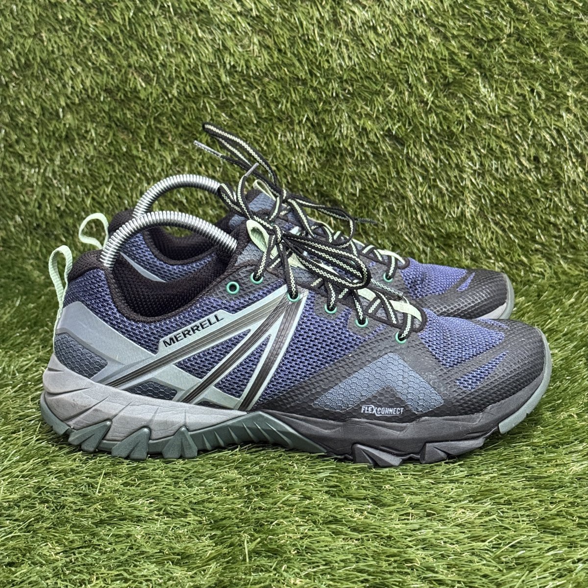 Merrell Womens Size 11 Navy Mint Trail Hiking Shoes FlexConnect J12338