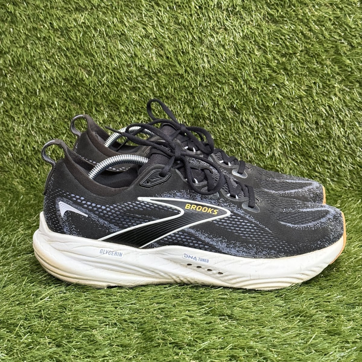 Brooks Glycerin 22 Mens Size 11.5 Black Blue Orange Running Shoes Sneakers